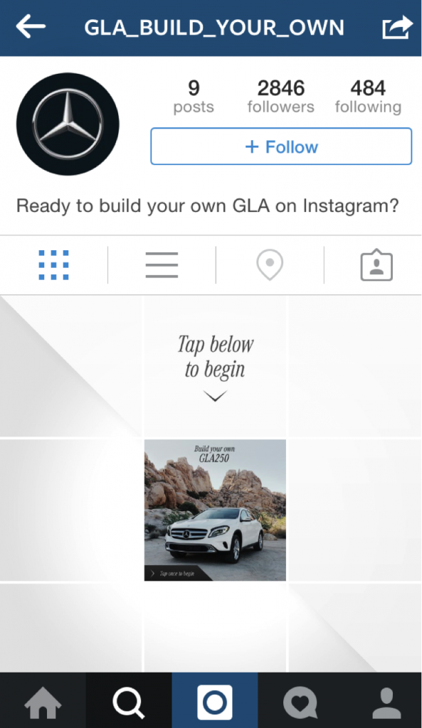 奔驰汽车，利用Instagram标签功能吸引消费者定制自己心仪的GLA外观