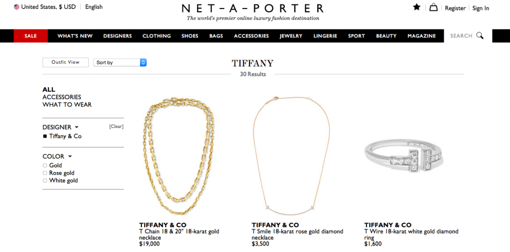 Tiffany入驻Net-a-Porter.